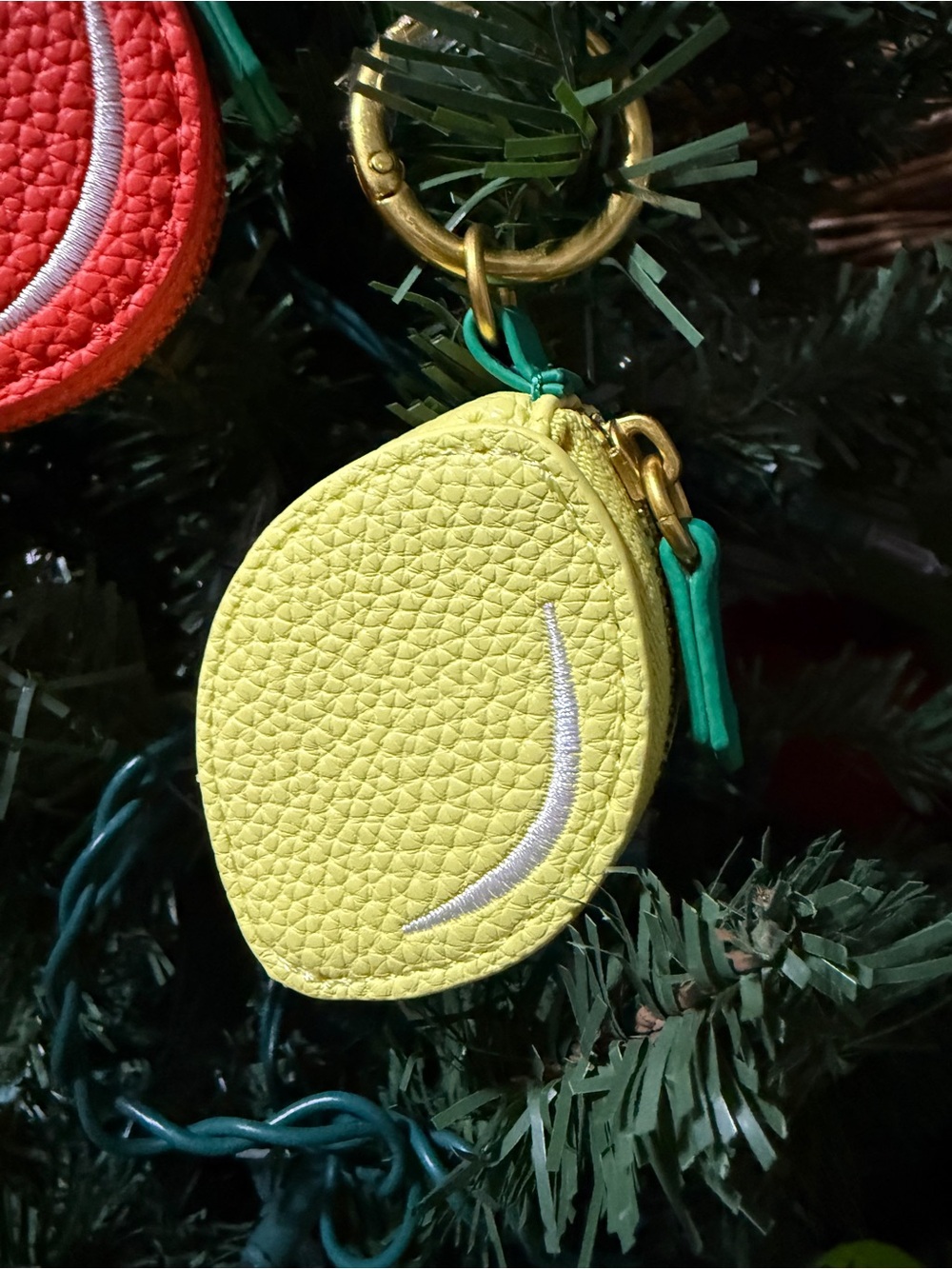 Lemon Yellow Small Keychain Coin Purse Bag Charm